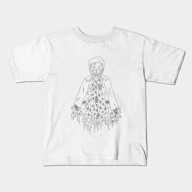 Skull Molasses and Flowers Kids T-Shirt by paranormax